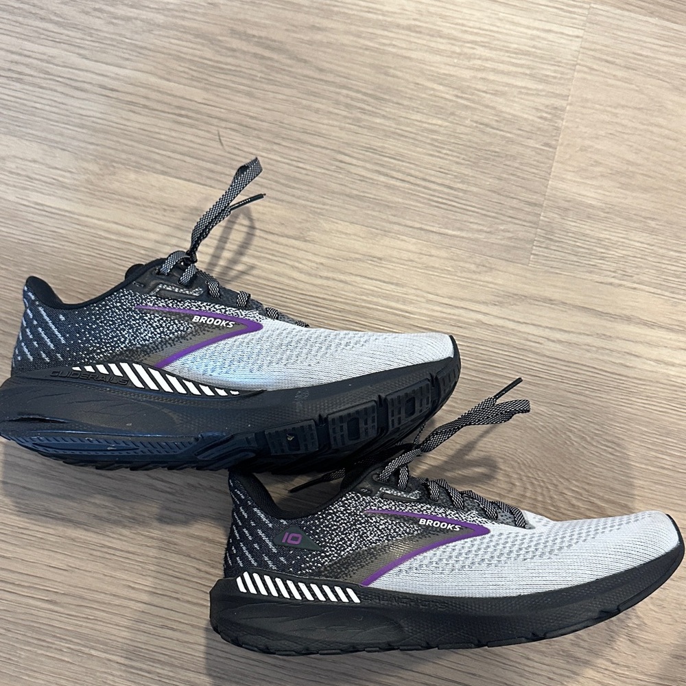 Brooks Black and Purple Athletic Shoes Launch GTS 10
